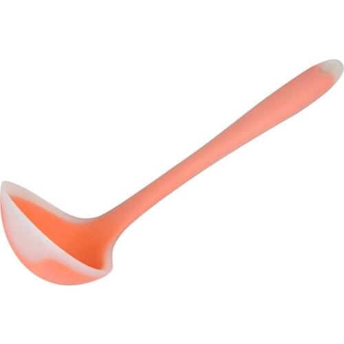 Anti Hot Handle Soup Spoon Food Grade Silicone Spoon High-Temperature Nonstick Translucent Kitchen Cooking Tools Spoon