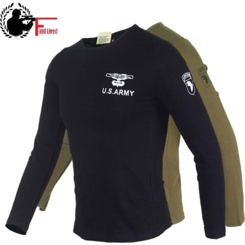 Us Army Tactical Military Style T-Shirt Men Tshirt 2020 Cotton Roumd Neck Slim Fit Muscle Long Sleeve T Shirts Navy Tee Top Male