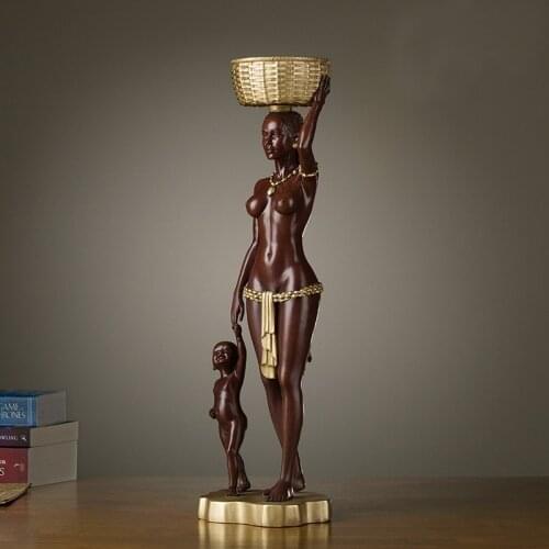 49CM Large TOP Master art Collection foreign GIFT Home company Africa African family impression copper decorative art Sculpture