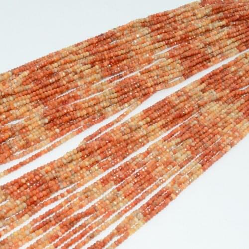 Natural Coral Faceted Rondelle Beads 2.9mm, Thickness 1.8mm-2mm ,Selected Color