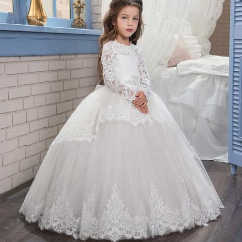 2021 Teenager Long Bridesmaid Dress For Girls Children Lace Princess Backless Gown Party Wedding Dress Kids Dresses 10 12 Years