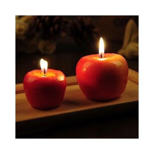 Home Red Apple Shape Modeling Techniques Scented Candles Apple Decorations Birthday Christmas Party Fruit Candles Decoration