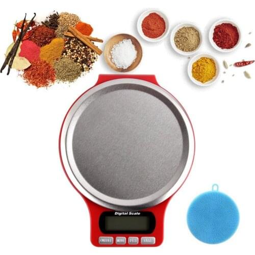 Kitchen Scale LCD Display Accurate Digital Stainless Steel Electronic Cooking Food Diet Precision 5kgx1g