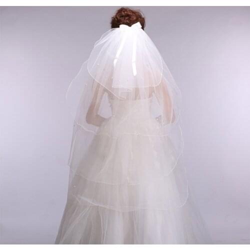 HS Kellio Fingertip Bridal Wedding Veils Four Tiered With Comb