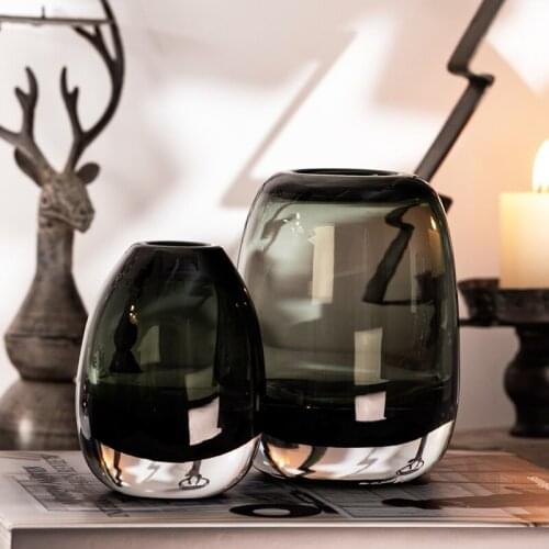 Hand-made glass vase decoration flower vase for homes decoration round thick glass vase hydroponic decorative crafts ornaments