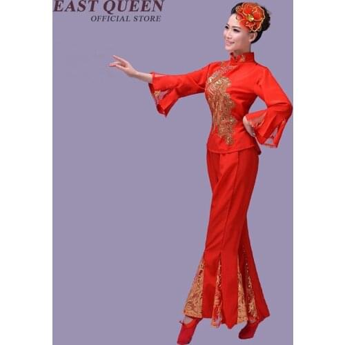 Chinese Folk Dance Ancient Clothes Costume Stage Dance Show Wear Photography Clothes chinese dance costumes Drum Yangko NN0908 C