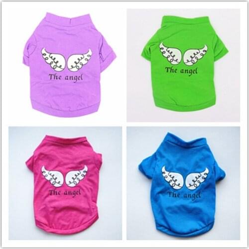 Sweet Angel Wing Print Dog Clothes 2020 Spring Summer Pet Clothes for Dogs Cats Soft Cotton Puppy Clothing Chihuahua T Shirt