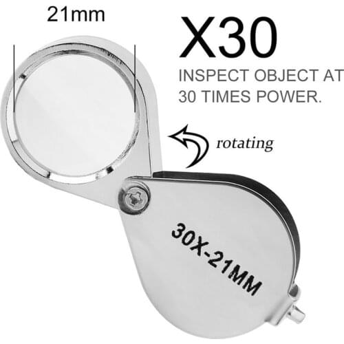 Mini 10X Glass Magnifying Magnifier Jeweler Eye Jewelry Loupe Loop 30*21mm Triplet Jewelers Eye Glass