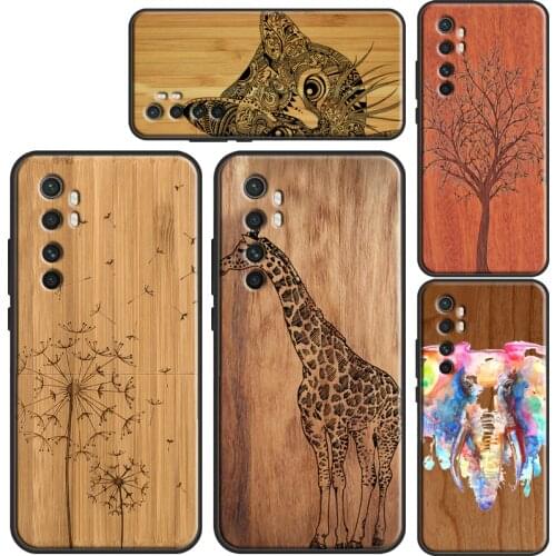 Bamboo Wood Pattern Skull Print Soft Case For Xiaomi Mi Note 10 Lite Mi 9 9T 10 Pro Max3 Mi 10 Ultra A3 POCO X3 NFC F2 Pro F1