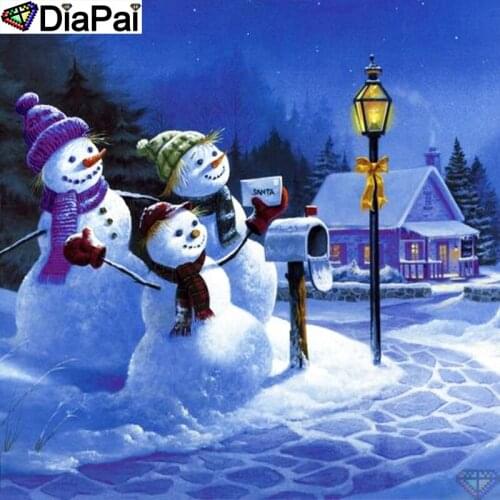 DIAPAI Art 5D Diy Diamond Painting "Cartoon snowman" Diamond Pictures Cross Stitch 3D Rhinestone Embroidery Decor A26742