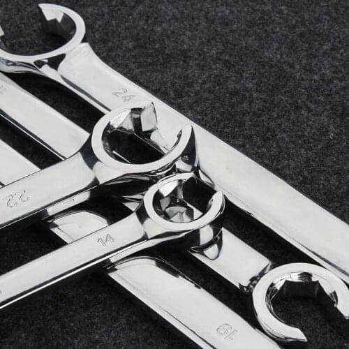7PCS Flare Nut Wrench Set of Multitools Oil Pipe Spanner Kit Full Polish High Torque Hand Tool