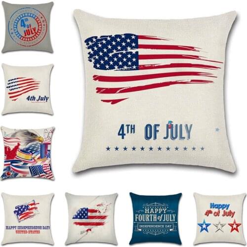 American Independence Day Festival Cushion Cover Decorative Home Sofa Chair Car Seat Friend Kids Bedroom Gift Pillowcase Throw