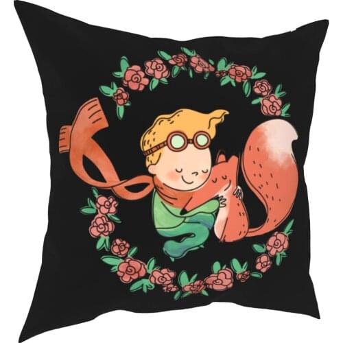 The Little Prince Roses Pillowcase Printed Polyester Cushion Cover Decorative Pillow Case Cover Home Square 18"