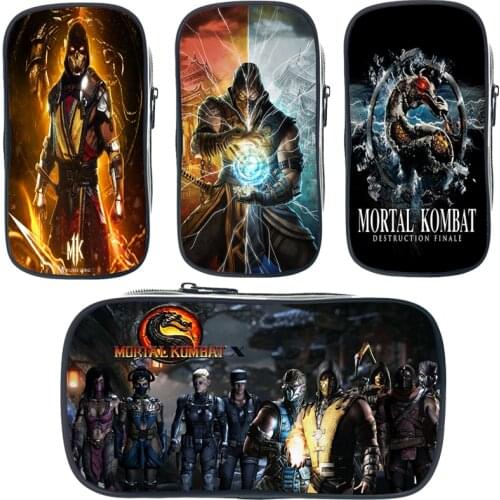 New Mortal Kombat Pencil Cases Large Capacity Pencil Bag School Supplies Pen Case Anime Stationery Pencil Pouch Game Makeup Case