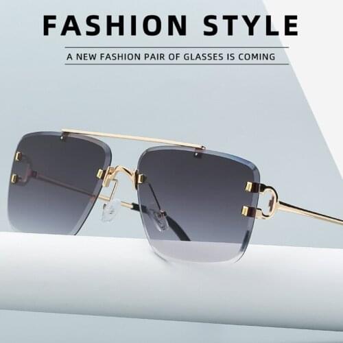 New male and female rivet sunglasses, frameless style, unique, cool, stylish, retro, brand design, Oculos De Sol, 2021