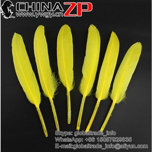 Wholesale from CHINAZP Factory 100pcs/color/lot Good Quality Dyed Yellow Duck Feathers