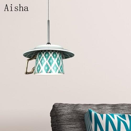 Nordic Bar Counter Coffee Cup Pendant Light Small Creative Personality Light Luxury Modern Minimalist Dessert Shop Restaurant