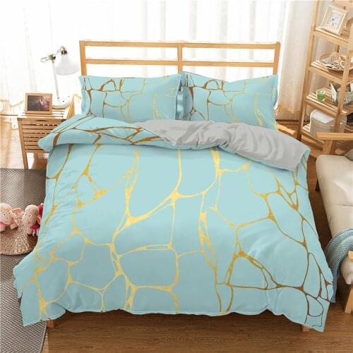 Marble Pattern Printed Duvet Cover Single Twin Double Full King Size Bedding Sets With Pillow Case Luxury Bedroom Textiles Decor