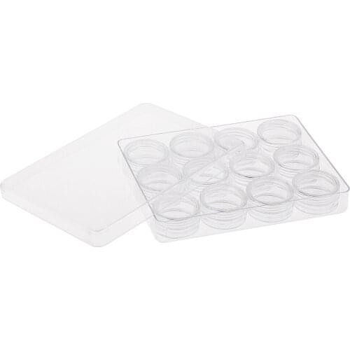 12 Slot Transparent Storage Box for Cosmetics, Nail Tips, Beads, Rhinestones