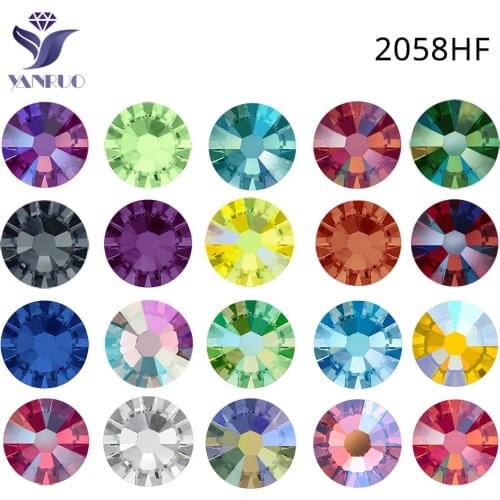 2058HF Multi-Colored Hotfix Rhinestones Stones Iron On Crystal Heat Transfer Glass Stones Rhinestons For Wedding Dress