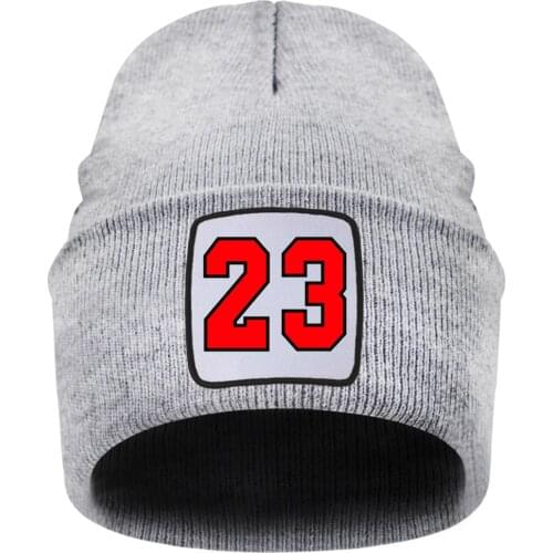 Fashion Knitted Caps Jordan 23 Print Hip Hop Street Beanies High Quality Winter Autumn Soft Warm Skullies Beanies Cool Teens Hat