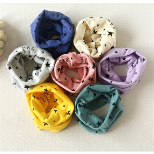 New boy girl Autumn Winter Collar Baby Scarf Cotton O Ring Neck Scarves Lucky Star Print foulard for Child Scarf Fashion Warm