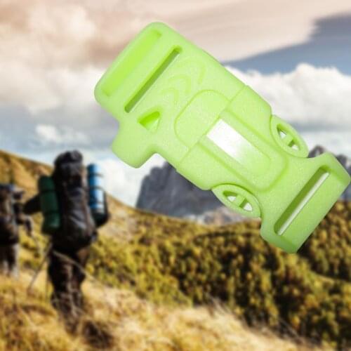 10PCS Luminous in The Dark Side Release Buckles with Whistle Flint Fire Starter Scraper for Paracords Bracelet Outdoor Survival