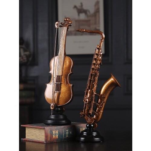 Violin Ornaments European Creative Vintage Home Accessories Wine Shelf Wine Cabinet Living Room Desktop Knick-knacks