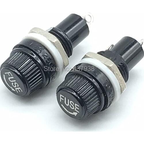 10pcs/lot 5*20mm glass fuse holders 5x20 insurance tube socket fuse holder for insurance Panel Mount Fuse Holder