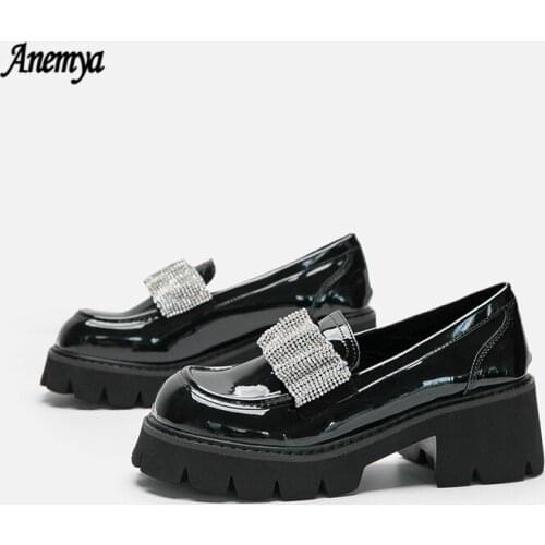 Platform Loafers Women Flat Shoes Mary Jane Round Toe Leather JK Uniform Shoes Ladies Slip On College Style Lolita Shoe Big Size