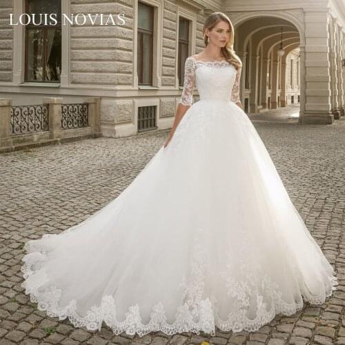 Louis Novias Lace Plus Size Wedding Dress High Quality Graceful Palace Dream High-end Strapless Crystal Sashes Wedding Gowns