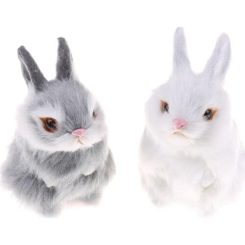 1PCS Mini Simulation Pocket Toy Cute Artificial Animal Small Rabbit Plush Toys With A Frame Kids Toys Decorations Birthday Gift