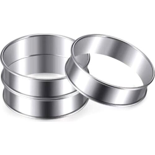 10 Pcs Double Rolled Tart Rings Stainless Steel Muffin Rings Crumpet Rings Round Tart Rings for Home Food Baking Tools