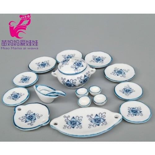 Mini tableware for dollhouse decoratioin accessories for 1/12 1/8 bjd barbie blythe doll house dinner set diy