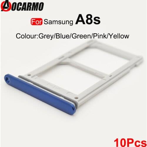 Aocarmo 10PCS For Samsung Galaxy A8s SM-G8870 SIM Card Tray Slot Holder Replacement Part