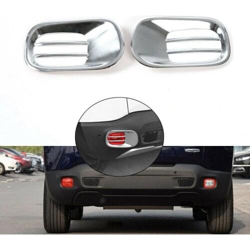 Car Foggy Light Covers Rear Fog Light Guard Decorative Sticker Iron Accessories for Jeep Renegade 2016-2020