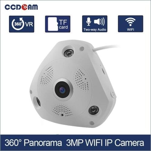 CCDCAM 3MP 360 Degree Panorama Wireless WIFI IP Camera Home Security Surveillance System with two way Audio