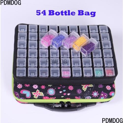 Bew 54 Big Bottles Diamond Painting drill Container Storage Bag Box Diamond Embroidery Tools Handbag diamond mosaic Carry Case