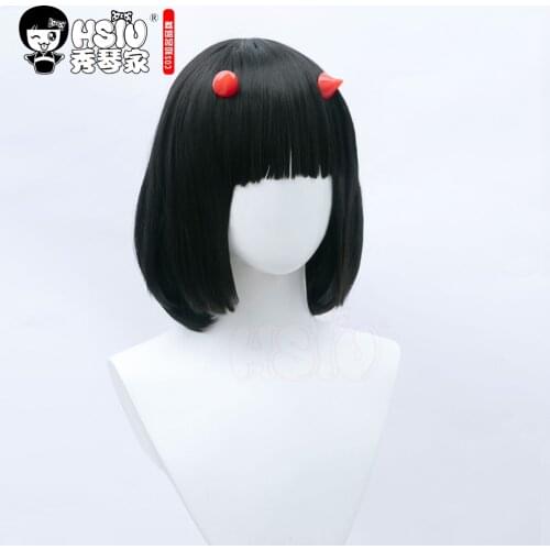 「HSIU Brand」Game Onmyoji Cosplay Onikiri Cute Women Short Hair Fiber synthetic wig +Free Hair Accessories + Free brand wig net