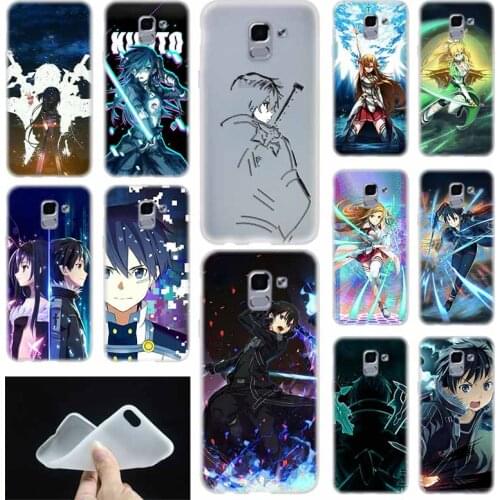 Phone case Soft Cover Coque For Samsung Galaxy J6 J8 J3 J5 J7 J4 Plus 2018 2016 2017 EU Prime Pro Ace Sword Art Online SAO Anime