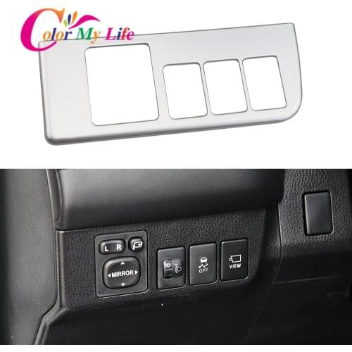Color My Life Stainless Steel Car Interior Rearview Mirror Headlights Adjustment Knob Trim Stickers for Toyota Rav4 2014 - 2018