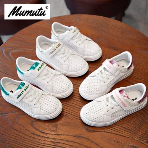 Kids’ running shoes children casual belt girls boys fashion infant breathable anti-wear white sneakers on sale MM5007
