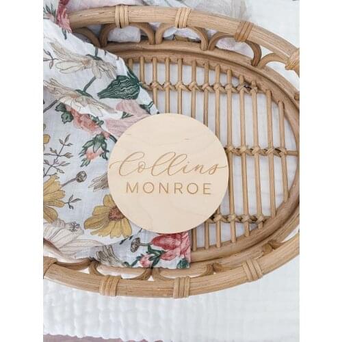 Baby Name Sign Engraved Wooden Name Sign Name Announcement Plaque Rose Nursery Decor Newborn Photo Prop Baby Shower Gift