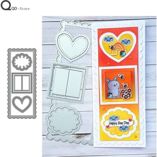 Long Border Love Cutting Dies New Dies Scrapbooking Mold Cut Childrens Handmade Tools DIY Craft Decoration Metal Cutting Dies