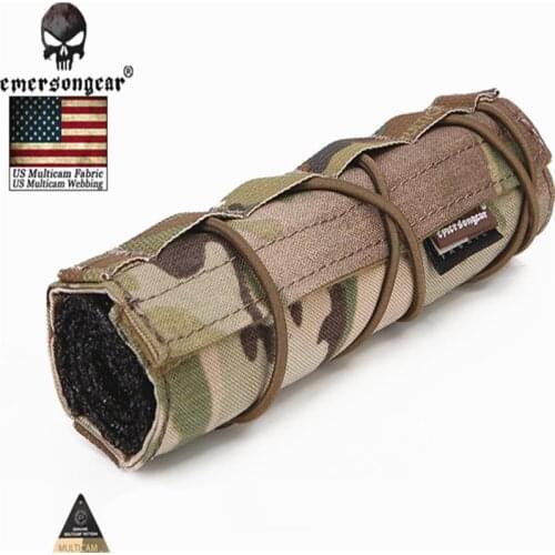 Emerson 18cm Airsoft Suppressor Cover Emersongear Tactical Accessory Quick Release CP Suppressor pouch Molle