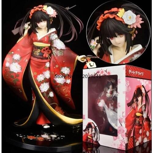 Original Date a Live Japan Anime Figure Tokisaki Kurumi Action Figure Kimono girl Ver. Nightmare PVC Collectible Model Toy 23cm