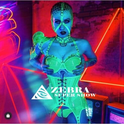 Fluorescent transparent TPU nightclub ds performance singer dancer clothing Party dance costume gogo bar stage outfit