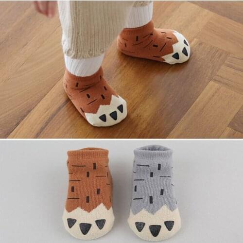 Hot Sales 2016 Autumn Winter Newborn Paws Socks 100% Cotton Warm and Thick Funny Socks 0-4 Years Old