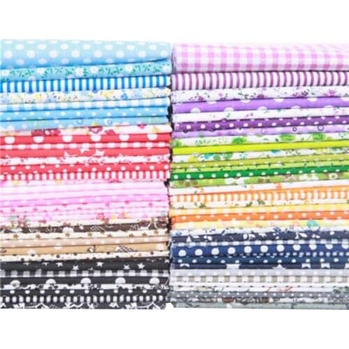 10Colors Small Floral Quarter Patchwork Cloth Handmade DIY Cotton Cloth Sewing Cotton Fabric 25*25cm 7Pcs/set