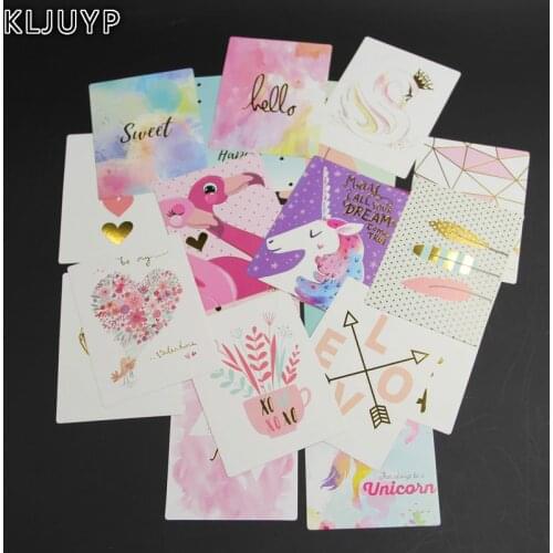 KLJUYP 20Pcs Acid Free Colorful Unicorn Paper Pocket Cards for Scrapbooking DIY Projects/Photo Album/Card Making Crafts